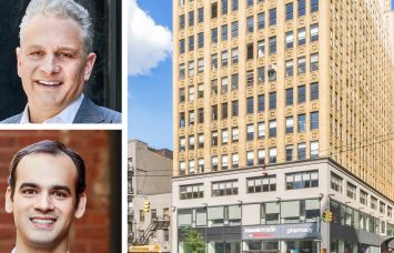 GFP Real Estate's Allen Gurevich (top) and Matthew Colavita, and 322 Eighth Avenue.