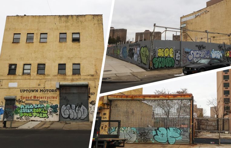 Clockwise from left: 517 East 132nd Street, 122 Bruckner Boulevard, and 521 East 132nd Street, in The Bronx.
