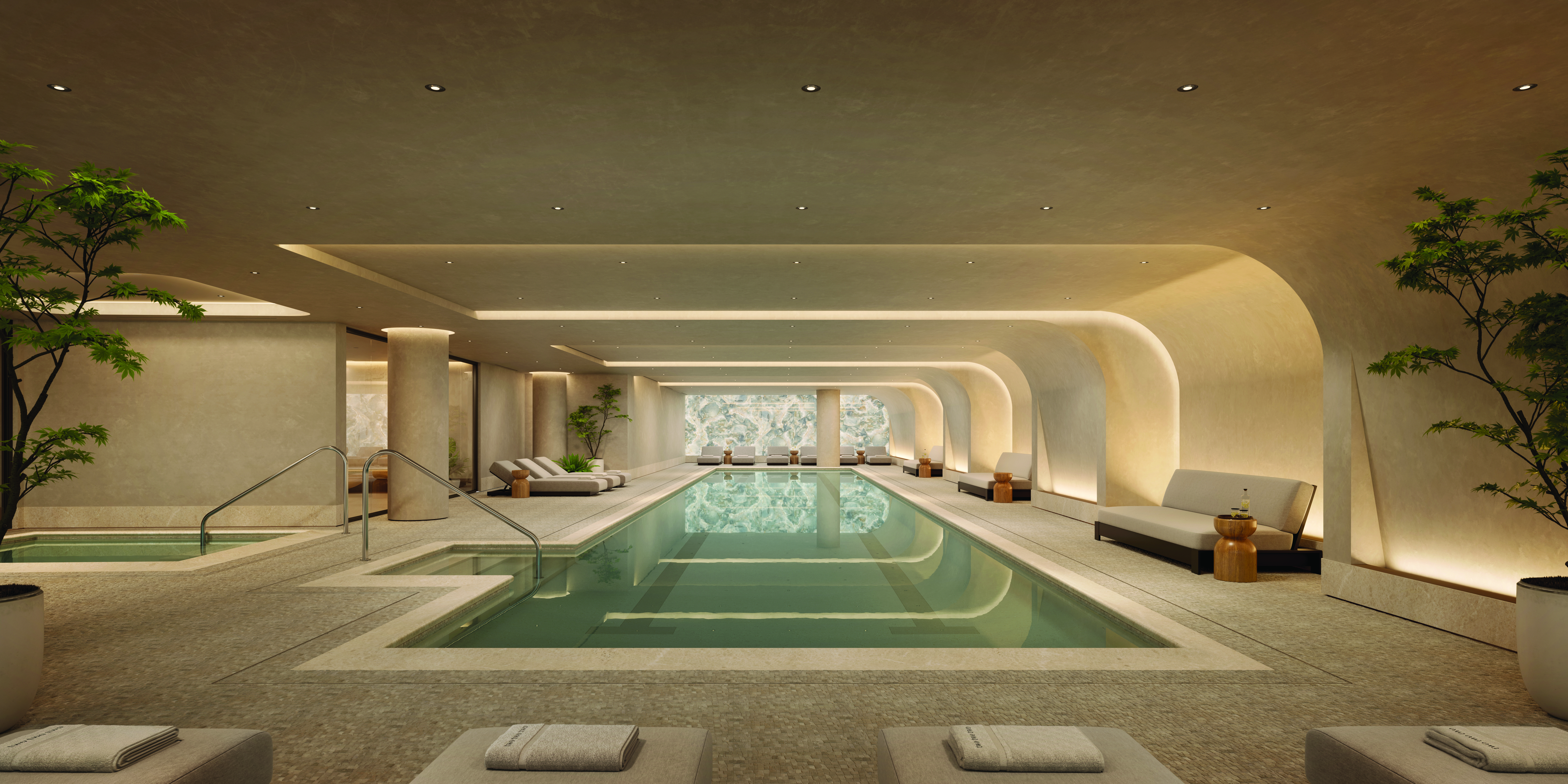 The indoor pool is giving bath-house vibes.