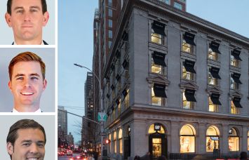 CBRE's Doug Middleton (top), Jack Stillwagon (center) and Daniel Kaplan, and 1511 Third Avenue.