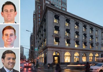 CBRE's Doug Middleton (top), Jack Stillwagon (center) and Daniel Kaplan, and 1511 Third Avenue.