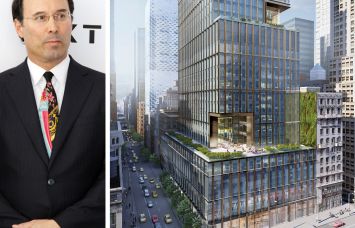 Extell's Gary Barnett and a rendering of 570 Fifth Avenue.