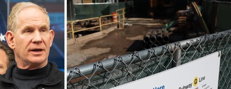 Metropolitan Transportation Authority CEO Janno Lieber and construction on the Second Avenue subway line.
