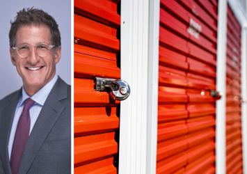 3650 Capital Partners's Jonathan Roth and a close-up of self-storage units.