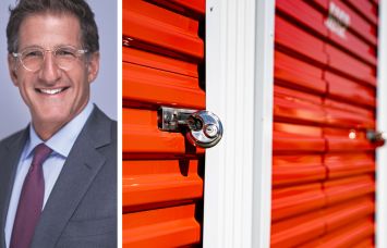 3650 Capital Partners's Jonathan Roth and a close-up of self-storage units.