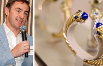 Kevin McCrain, CEO of GGP and David Yurman jewelry on display.