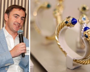Kevin McCrain, CEO of GGP and David Yurman jewelry on display.