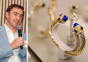Kevin McCrain, CEO of GGP and David Yurman jewelry on display.