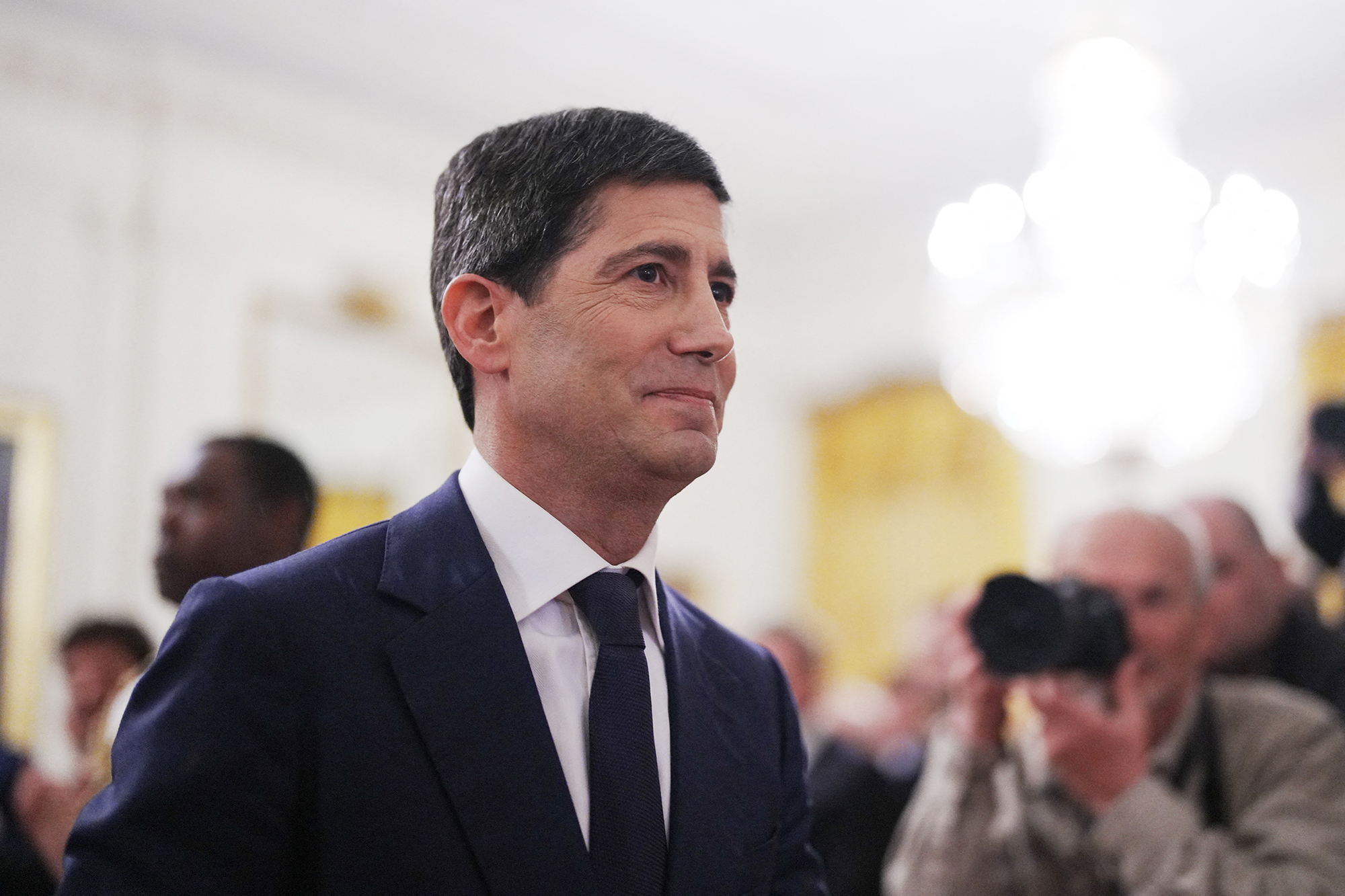 Chairman of the Federal Reserve Kevin Warsh departs his swearing-in ceremony in May.