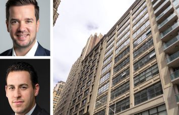 The Fiel Organization's Kyle Young (top) and Andrew Wiener, and 145 West 30th Street.