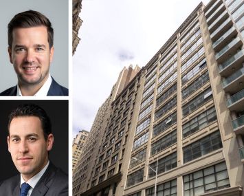 The Fiel Organization's Kyle Young (top) and Andrew Wiener, and 145 West 30th Street.
