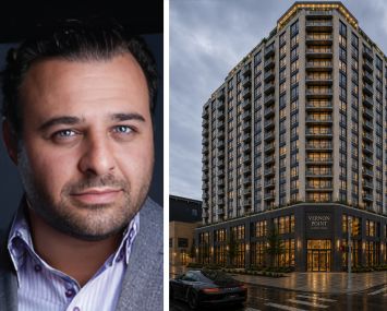 BridgeCity Capital's Louis Lebovits and a rendering of 44-68 Vernon Boulevard, Queens.