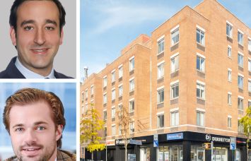 JLL's Michael Zaremski (top) and Clayton Ross, and 194 East 2nd Street.