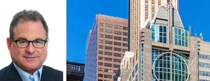 JLL's Mitch Konsker (top), CBRE's Sacha Zarba, and Park 53 at 45 East 53rd Street.