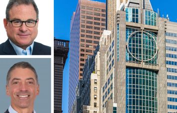 JLL's Mitch Konsker (top), CBRE's Sacha Zarba, and Park 53 at 45 East 53rd Street.