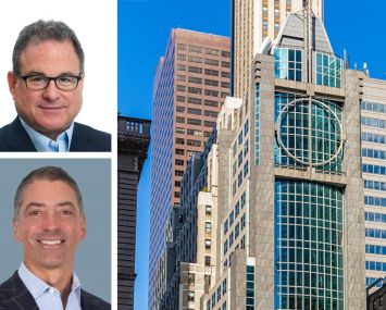 JLL's Mitch Konsker (top), CBRE's Sacha Zarba, and Park 53 at 45 East 53rd Street.