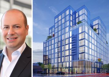 Arrow Real Estate Advisors's Morris Betesh and a rendering of 135-01 35th Avenue in Queens.