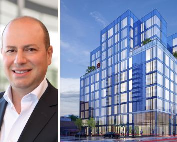 Arrow Real Estate Advisors's Morris Betesh and a rendering of 135-01 35th Avenue in Queens.