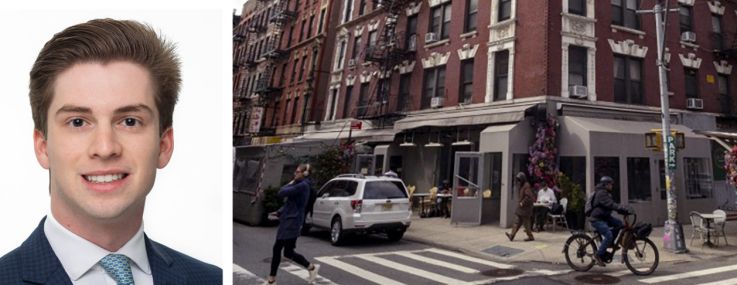 Meridian Capital Group’s Noam Aziz (top) and Max Freudenberger, and 373 Broome Street.