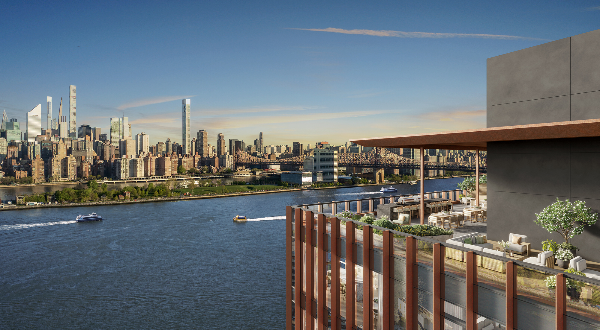 The building offers breathtaking city views.