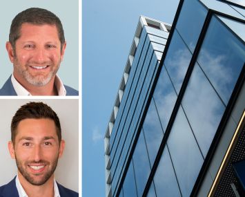 CBRE's Sam Seiler (top), JLL's Joseph Sipala and 2 Penn Plaza.