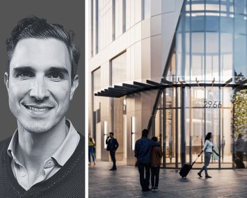 Intergritas Capital's Stephen Palmese and a rendering of 2966 John F. Kennedy Boulevard in Jersey City, N.J.