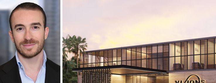 S3 Capital's Steven Jemal and a rendering of Visions Orlando Resort & Spa in Davenport, Fla.