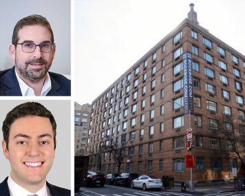JLL Capital Markets's Steven Klein (top) and Michael Shmuely, and 100 Jane Street.