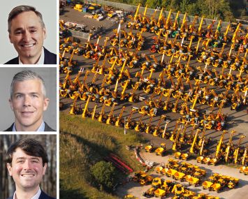 Blackstone's Tim Johnson (top), Alterra IOS's Scott Whittle (center), Cooper-Horowitz's Justin Horowitz, and a industrial outdoor storage lot.