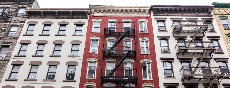 Apartment buildings in the East Village neighborhood.
