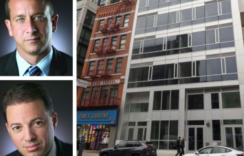 Emerald Creek Capital's Mark Bahiri (top) and Mark Penna, and 139 Bowery.