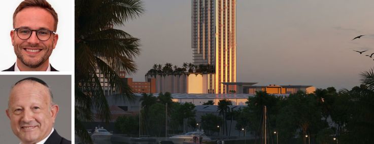 Simon Dushinsky (top), Allen Weinstein (center), and Daryl Hagler (bottom), pictured with 101 Southeast Seventh Street in Fla.