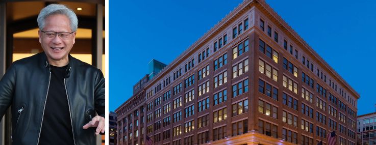 Nvidia CEO Jensen Huang and 1025 F Street in Washington D.C.