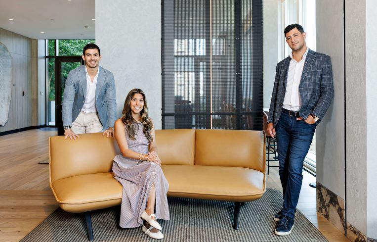 Ben (from left), Nicole and Matthew Picket of Gotham Organization at 55 Suffolk Street, one of the company's residential projects.