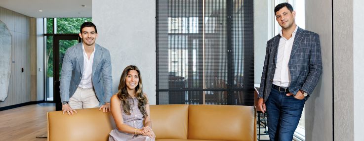 Ben (from left), Nicole and Matthew Picket of Gotham Organization at 55 Suffolk Street, one of the company's residential projects.