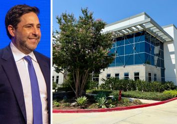 Invesco President and CEO Andrew Schlossberg and 16380 Euclid Avenue in Chino, Calif.