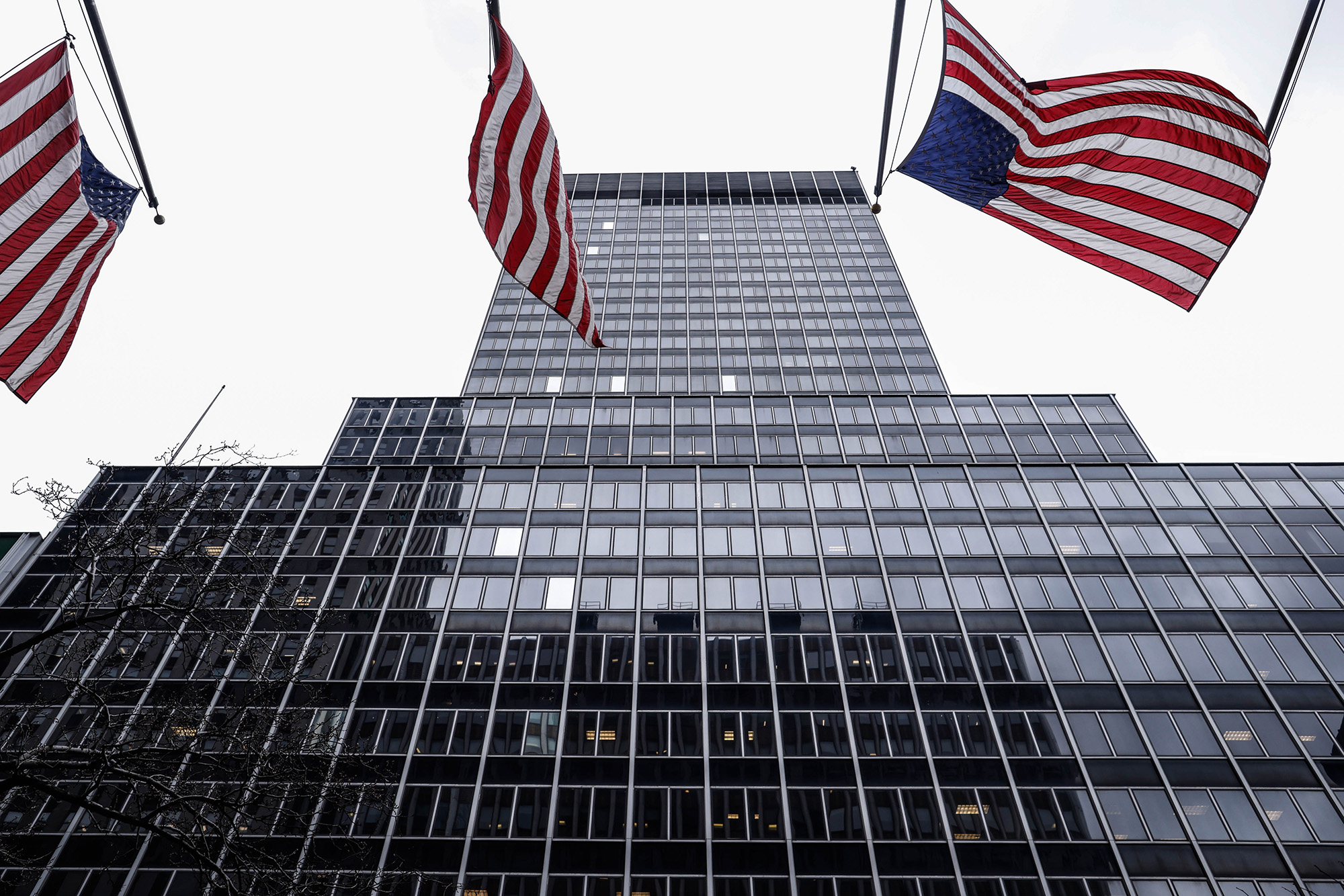 The former Pfizer headquarters building at 235 East 42nd Street in January 2023.