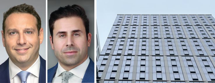 Walker & Dunlop's Aaron Appel (clockwise from top left), Keith Kurland, Adam Schwartz and Jonathan Schwartz, and 35 Cottage Street, Jersey City, N.J.