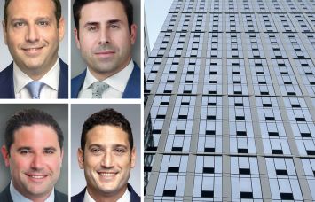 Walker & Dunlop's Aaron Appel (clockwise from top left), Keith Kurland, Adam Schwartz and Jonathan Schwartz, and 35 Cottage Street, Jersey City, N.J.
