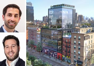 Current Real Estate Advisors' Adam Henick (top) and Rob Kluge, and a rendering of 141 East Houston Street.