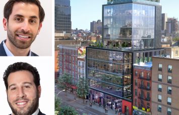 Current Real Estate Advisors' Adam Henick (top) and Rob Kluge, and a rendering of 141 East Houston Street.