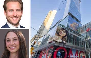 Newmark's Adam Weinblatt (top) and Harley Bonn, and Virgin Hotel Nomad at 1227 Broadway.