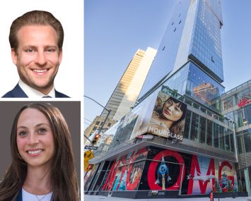 Newmark's Adam Weinblatt (top) and Harley Bonn, and Virgin Hotel Nomad at 1227 Broadway.