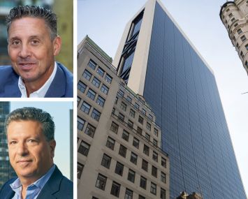 JLL's Alexander Chudnoff (top), CBRE's Howard Fiddle, and 9 West 57th Street.