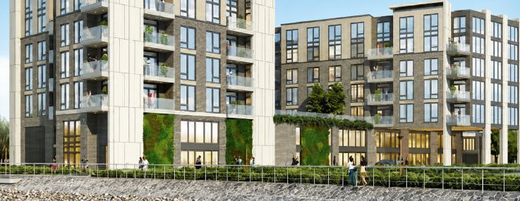 A rendering of Bayonne Luxury Waterwalk in Bayonne, N.J.