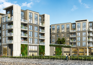 A rendering of Bayonne Luxury Waterwalk in Bayonne, N.J.