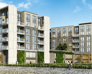 A rendering of Bayonne Luxury Waterwalk in Bayonne, N.J.