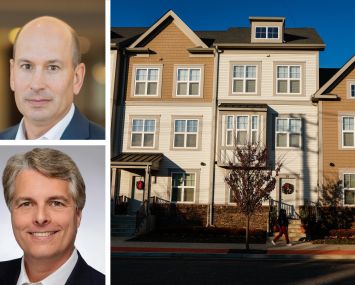 AvalonBay Communities CEO Benjamin Schall (top), Equity Residential President and CEO Mark Parrell, and an AvalonBay Communities development in Amityville, N.Y.