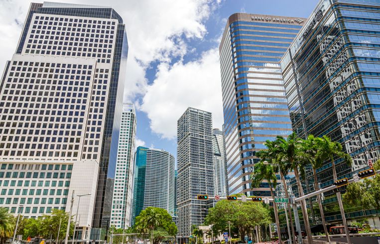 Offices buildings in the Brickell neighborhood of Miami.