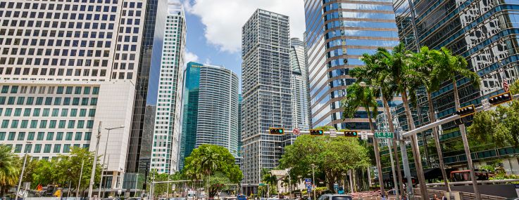 Offices buildings in the Brickell neighborhood of Miami.